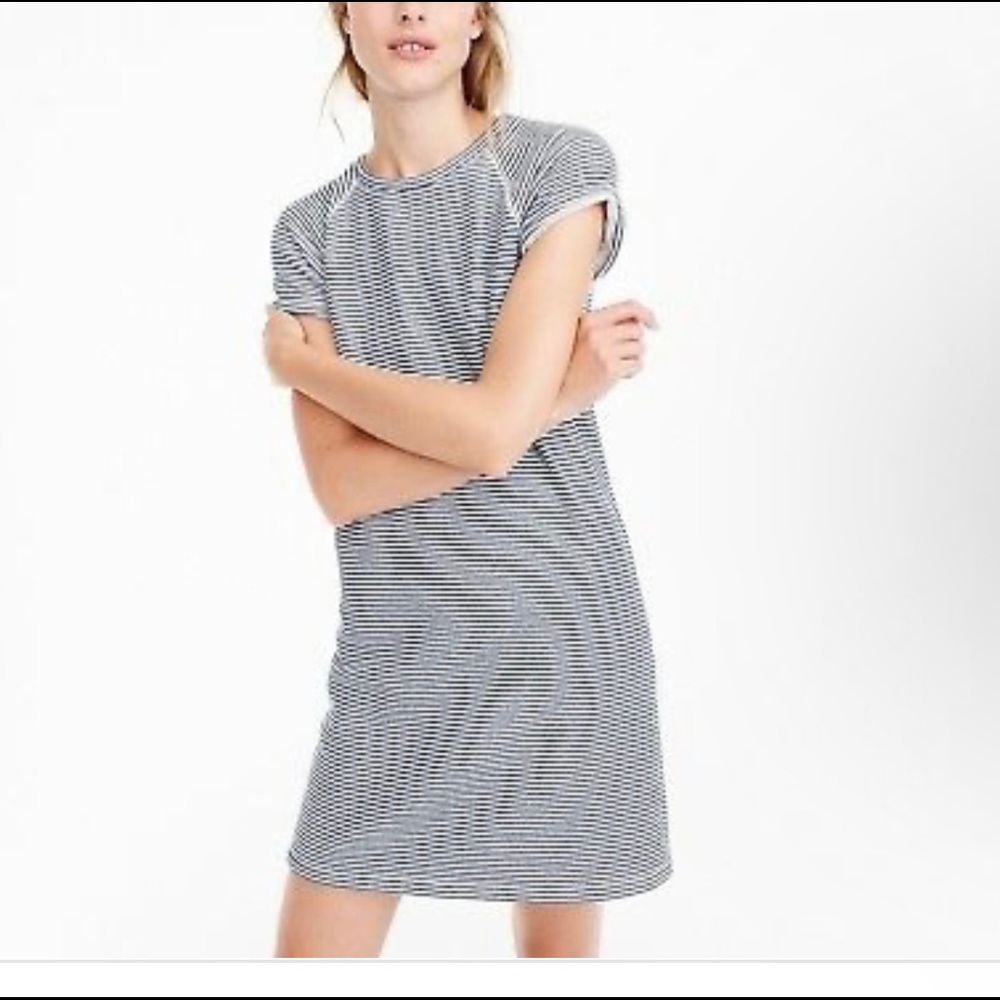 J. Crew Women’s Striped Cozy Beach Navy/White Beach Mini Dress Sz Small NWT